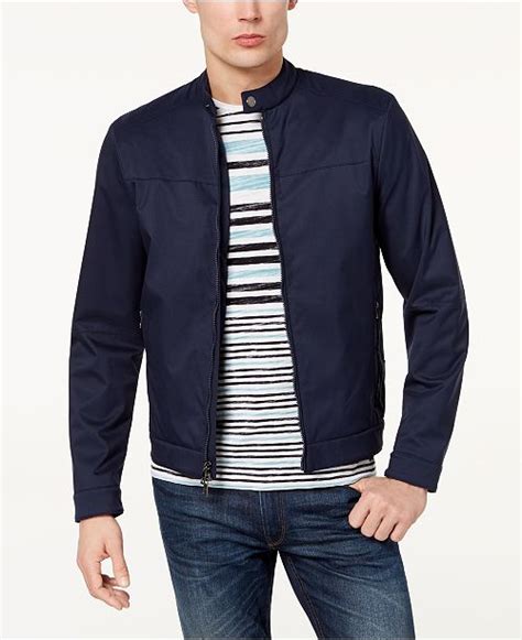 bomber jacket men michael kors|Michael Kors men's racer jacket.